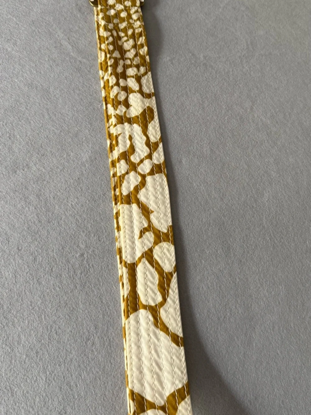 J. Crew Tan and White Quilted Cotton Belt with D Ring Buckle Vintage Boho - Picture 12 of 14